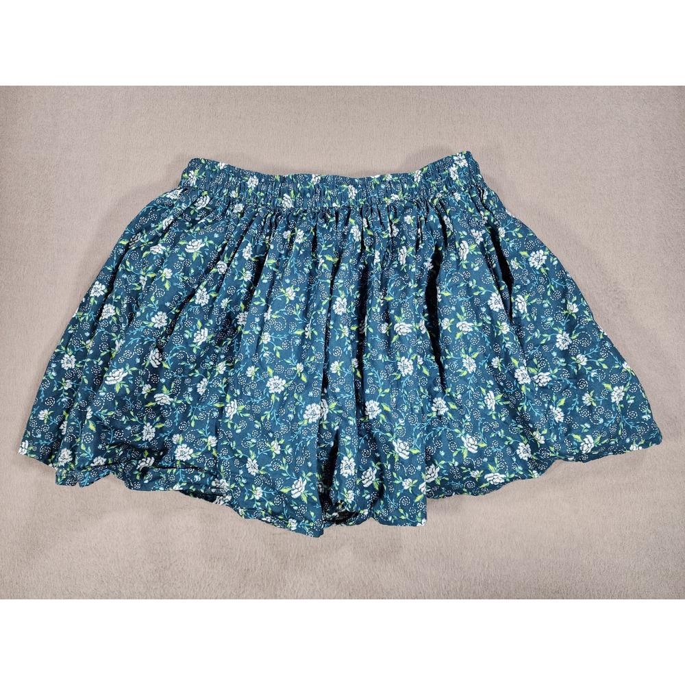 Old Navy Flowy Shorts Small Skirt Look Lined Double Layer Shorts Green Floral